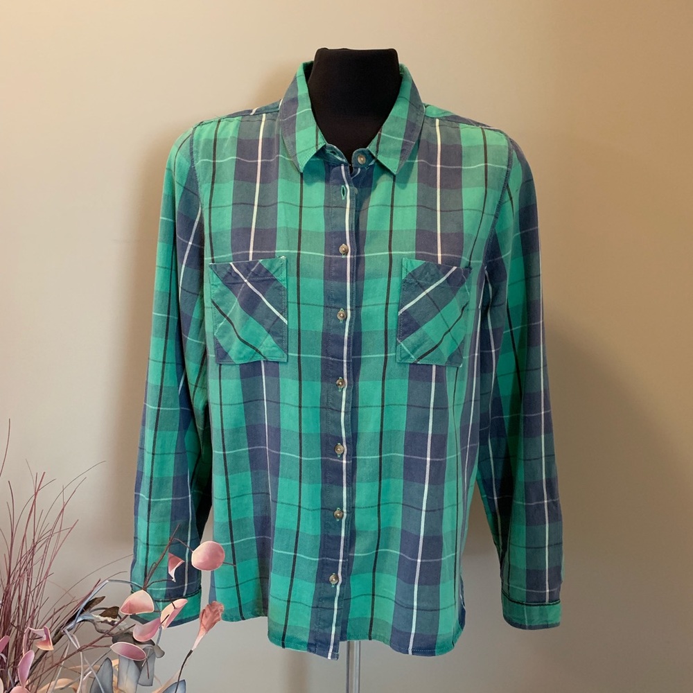 TOPSHOP Plaid Button Up Shirt